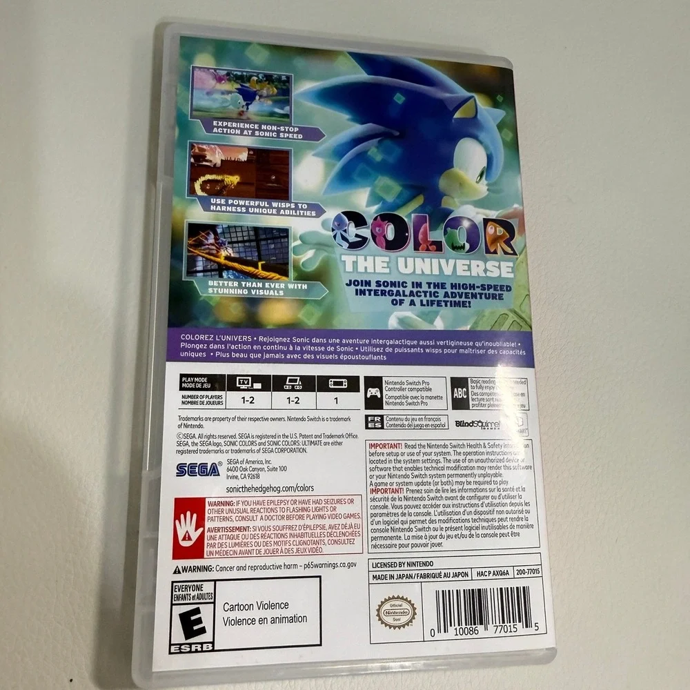 Sonic Colors‎ Ultimate Nintendo Switch